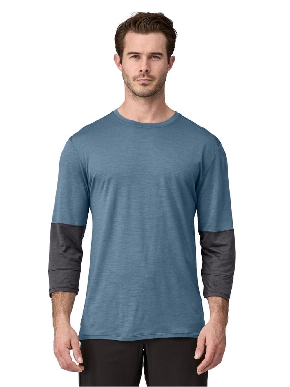 Patagonia Men's Merino Wool Blend 3/4-Sleeved Bike Jersey Utility Blue Medium